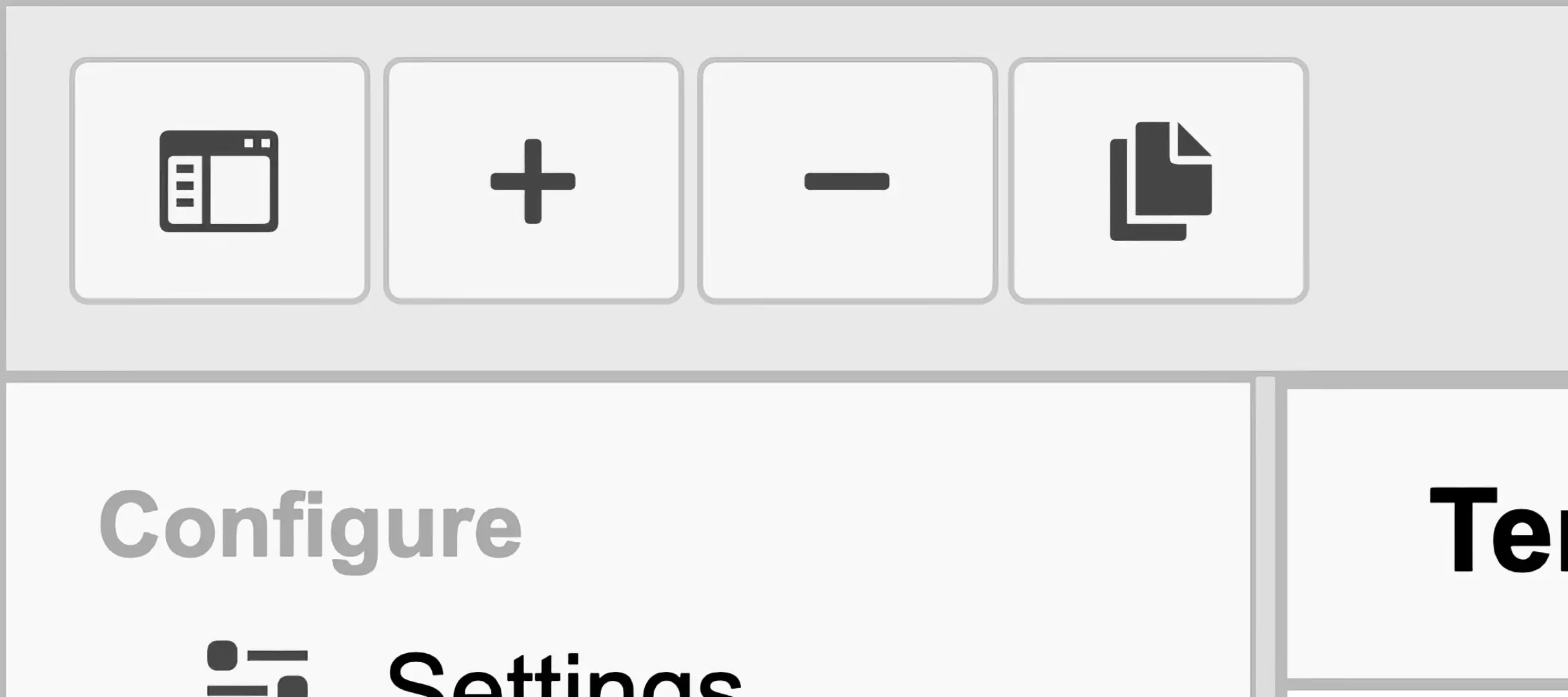 Template Add, Delete, Duplicate UI